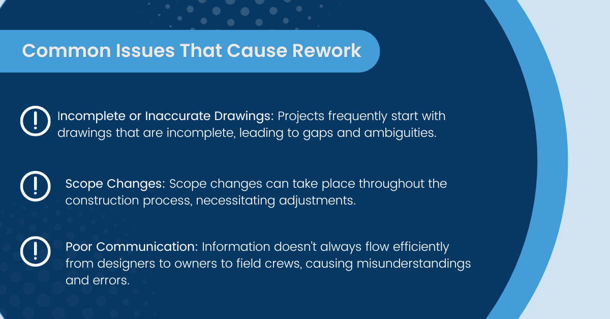 Issues that cause rework