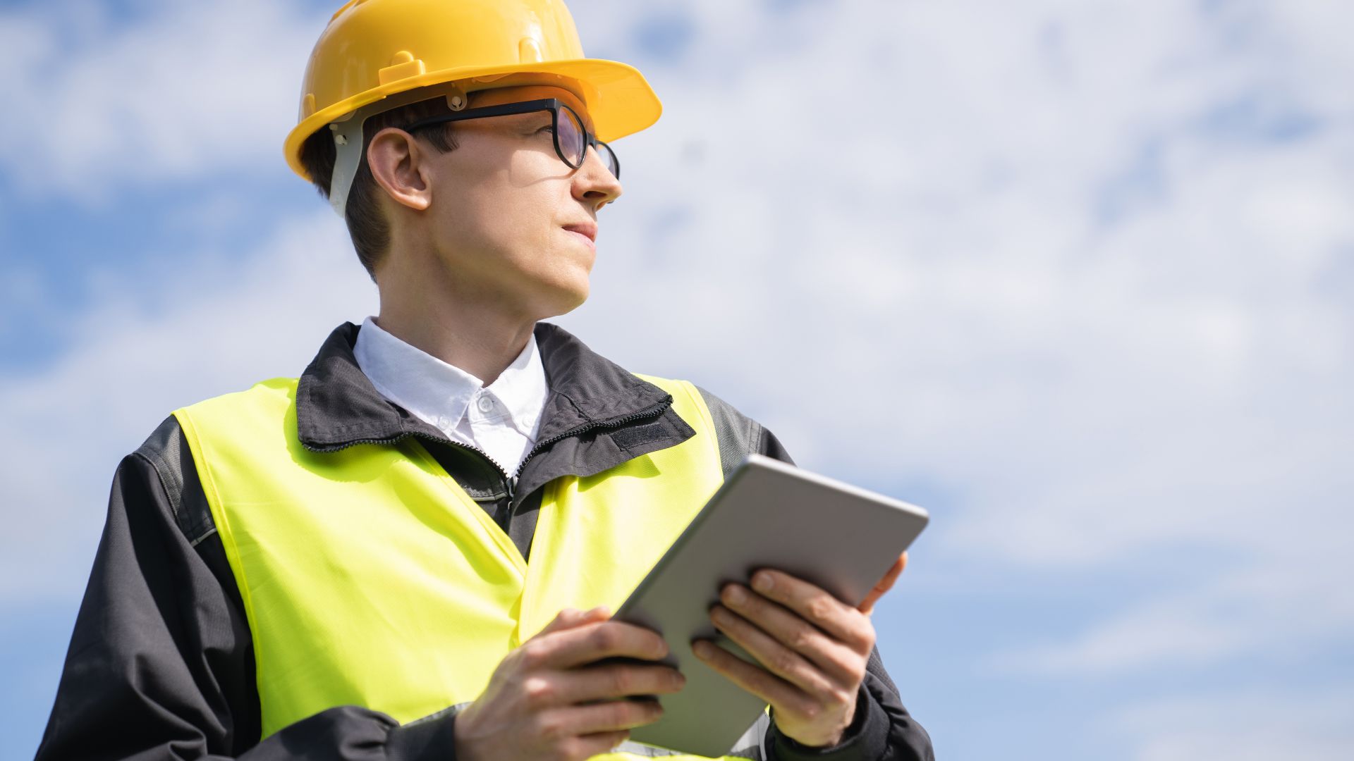 Construction Manager against the sky